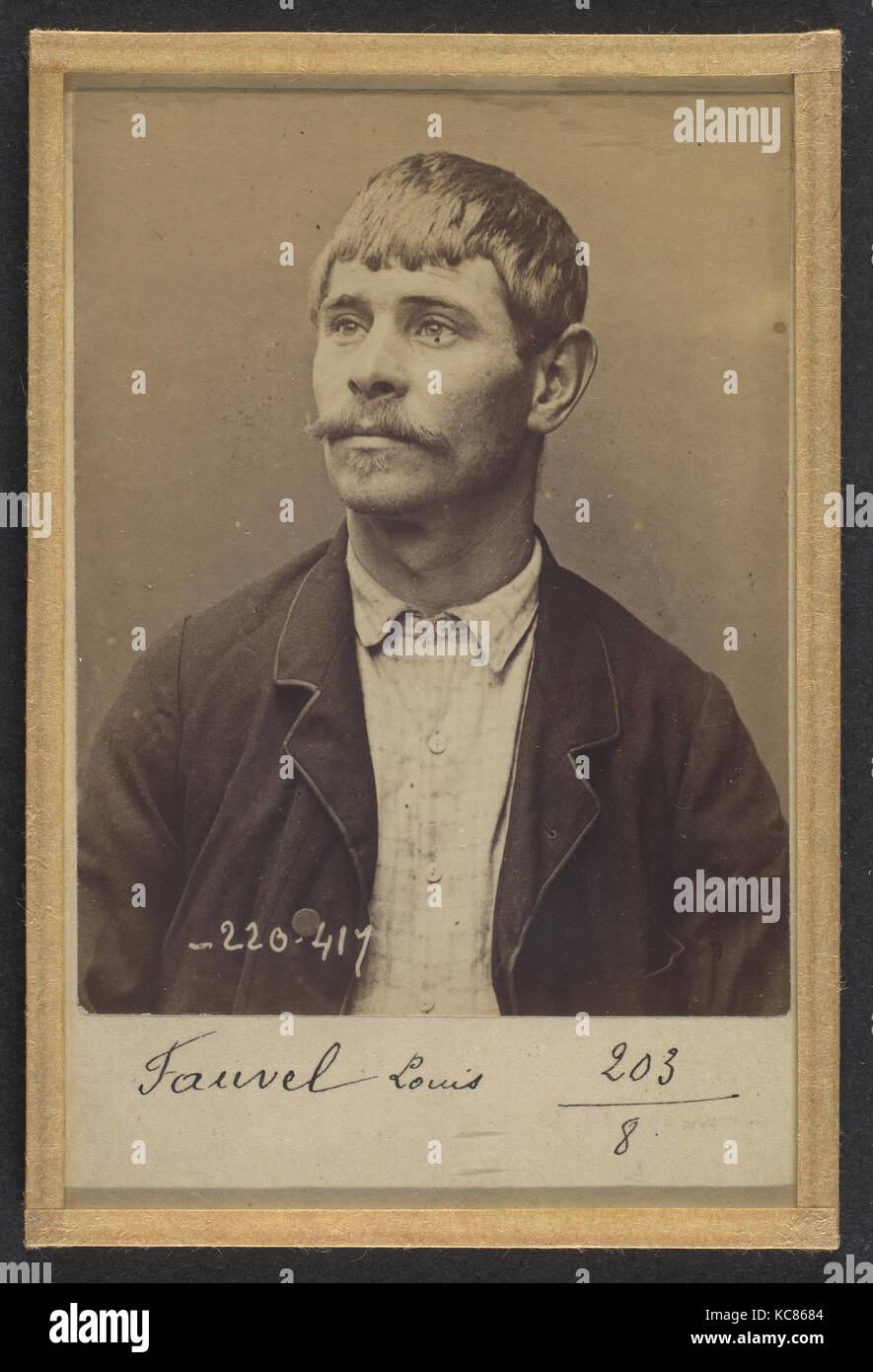 Fauvel. Louis. 27 ans, né Le 14/4/67 à Écouché (Orne). Tourneur herum. Anarchiste. 2/7/94., Alphonse Bertillon, 1894 Stockfoto
