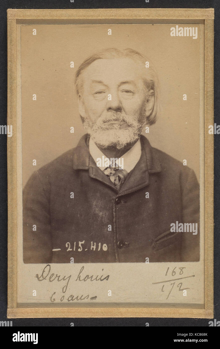 Dery. Louis. 60 ans, né à Cobugny (Nièvre). Cordonnier. Anarchiste. 9/3/94., Alphonse Bertillon, 1894 Stockfoto