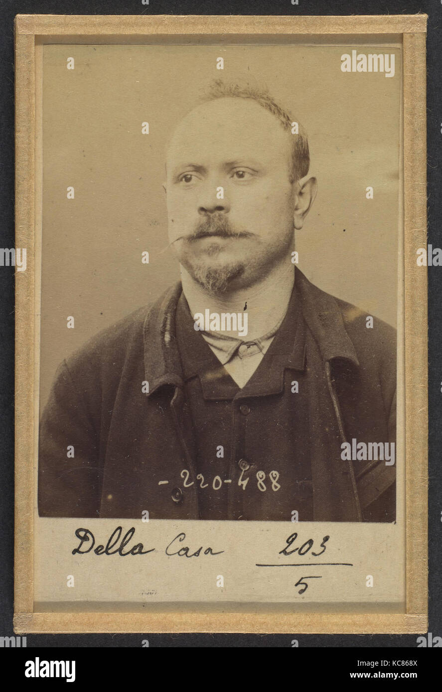 Della Casa. 36 ans, né Le 1/3/58 à Avoglion (Italie). Cordonnier. Anarchiste. 2/7/94., Alphonse Bertillon, 1894 Stockfoto