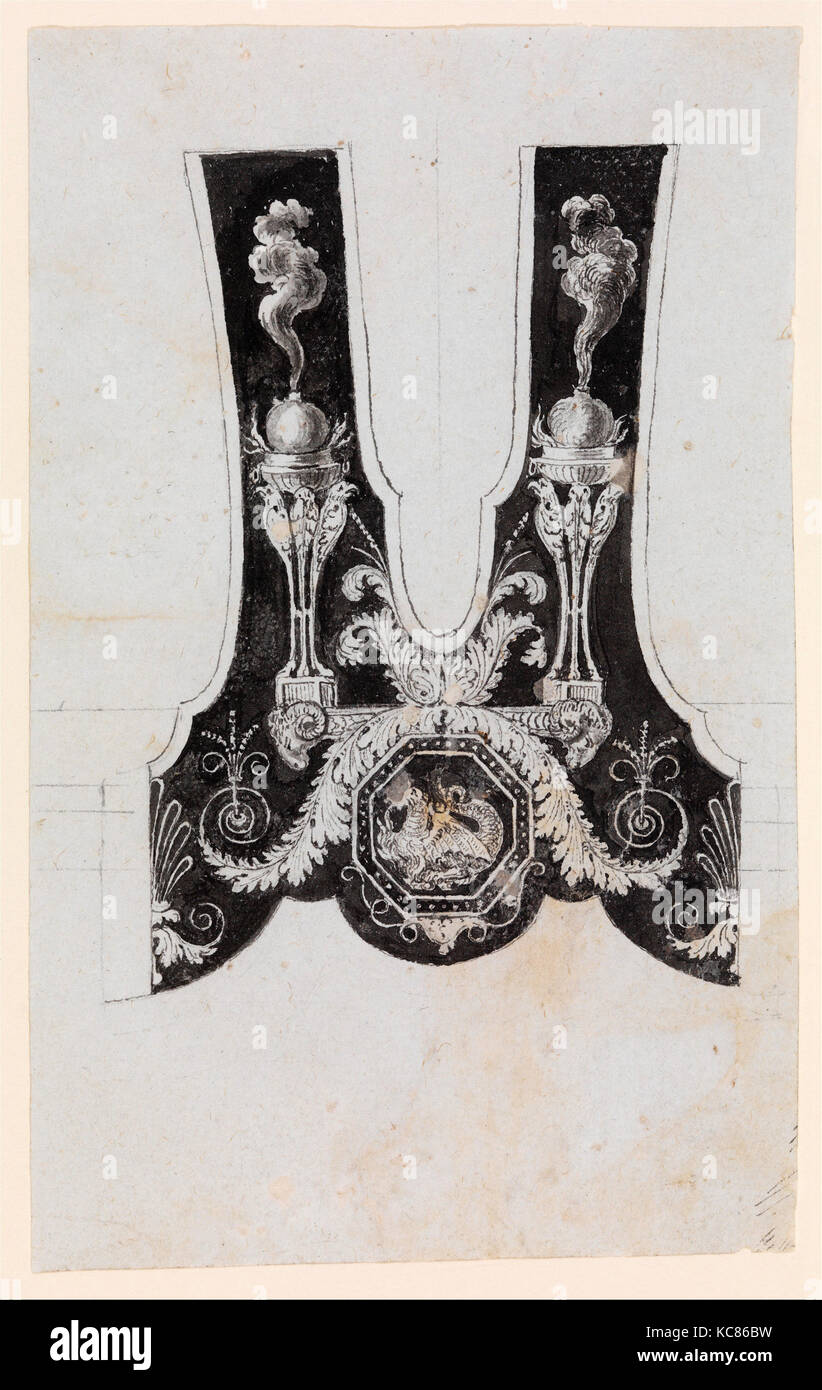 Design für die Dekoration der Surround vom Faß Zapfen einer Feuerwaffe, Ca. 1795 - 1805 Stockfoto