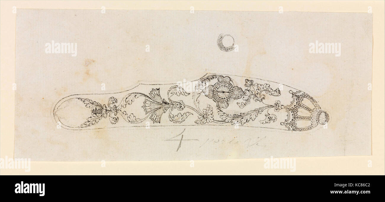 Design für die Dekoration der seitlichen Platte einer Feuerwaffe, Ca. 1797 - 1805 Stockfoto