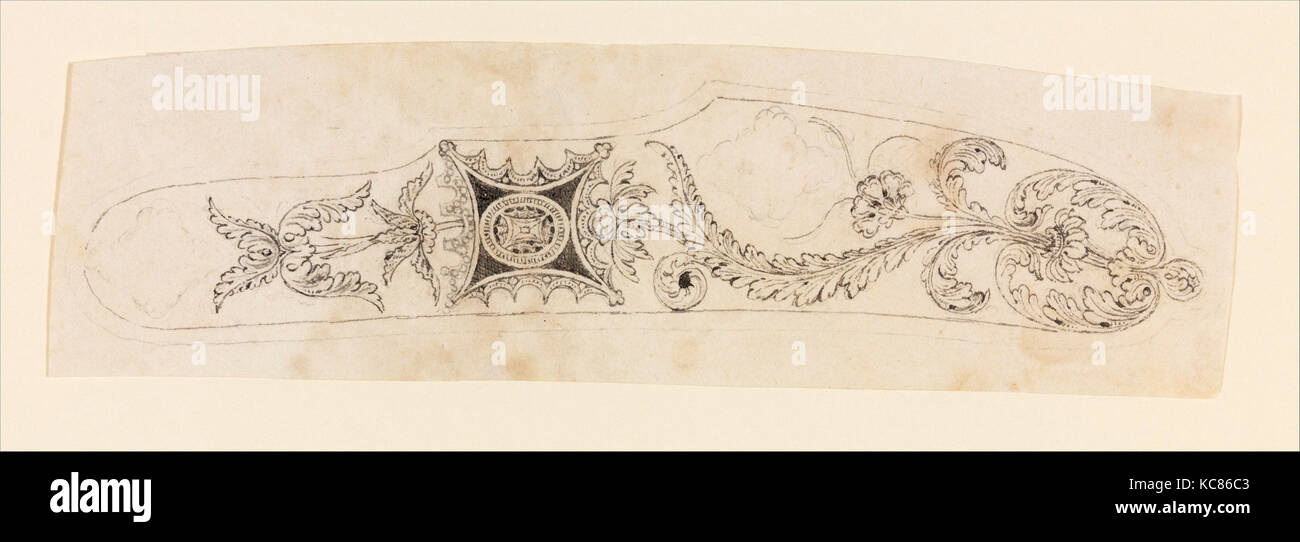 Design für die Dekoration der seitlichen Platte einer Feuerwaffe, Ca. 1797 - 1805 Stockfoto