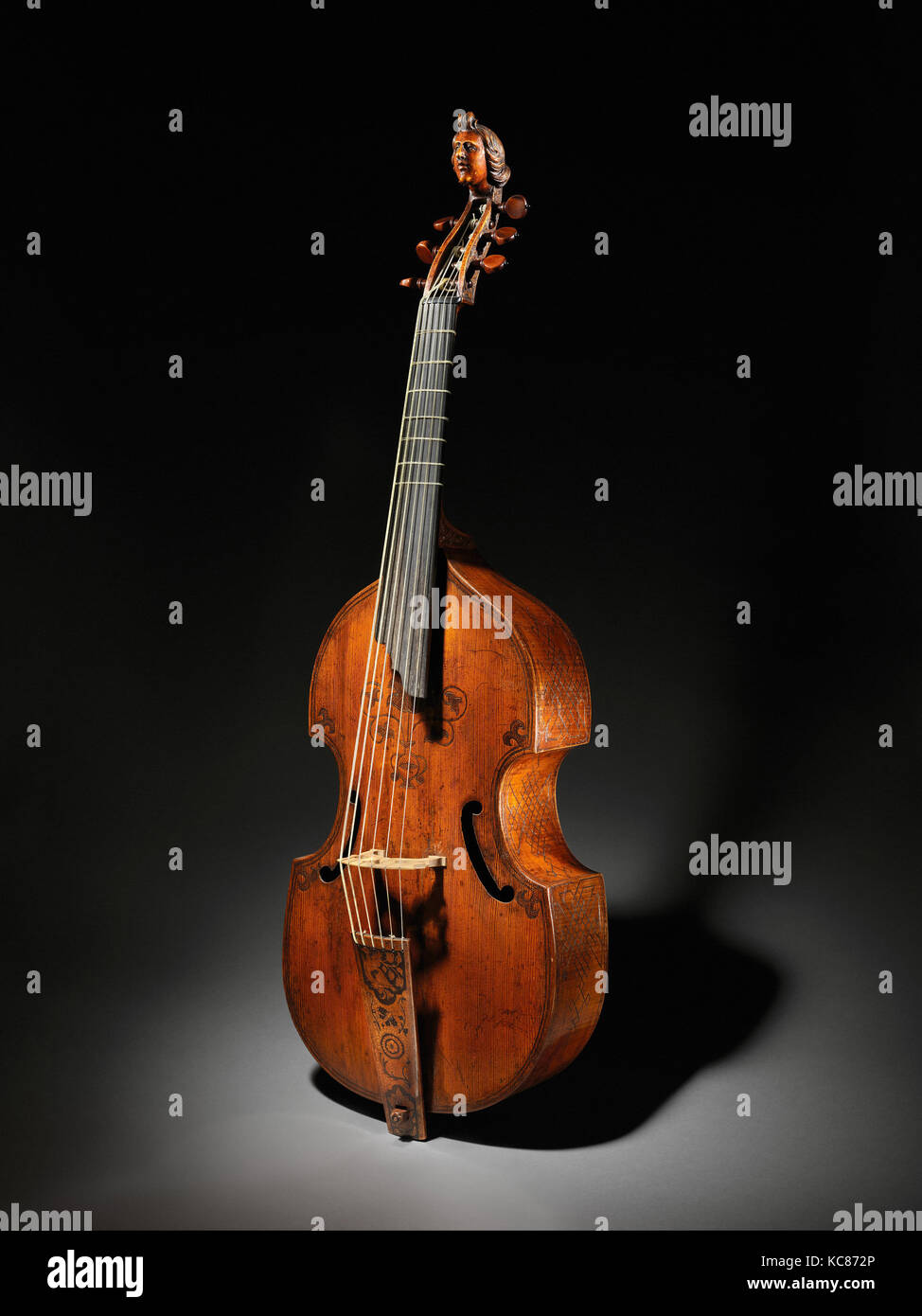Viola da Gamba, Ca. 1680, London, England, Vereinigtes Königreich, Britisches, Fichte, Ebenholz, Ahorn, Höhe: 46 1/16-in. (117 cm Stockfoto