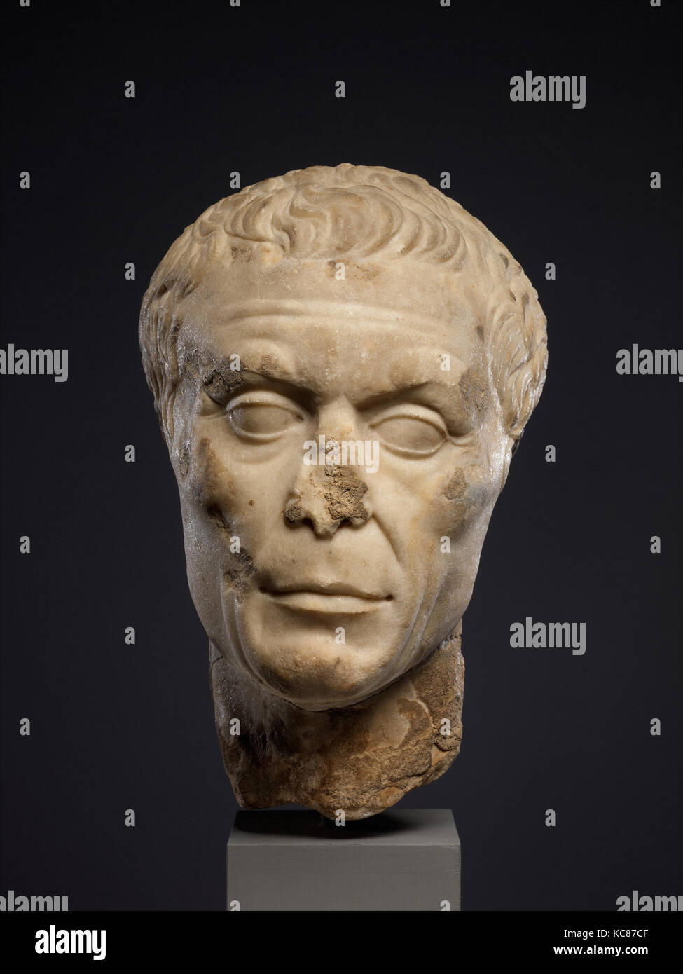 Marmor portrait Kopf eines älteren Mannes, 1. Jahrhundert v. Chr. Stockfoto