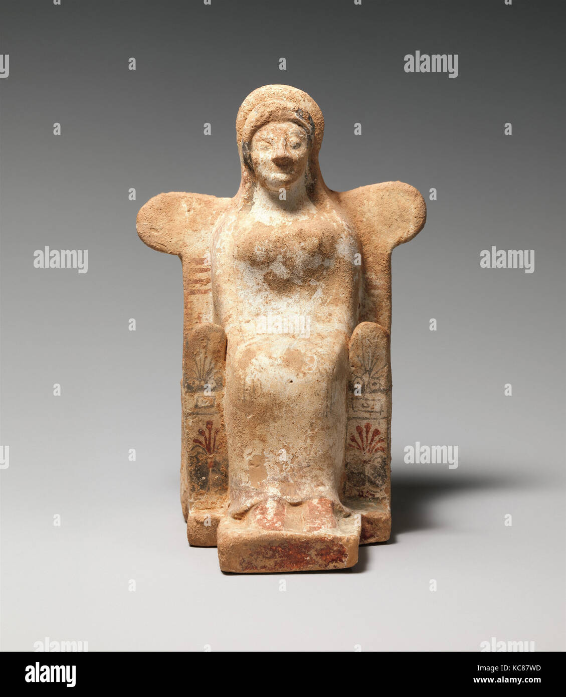 Terrakotta Statuette der Eine sitzende Frau, Ende 6./Anfang 5. Jahrhundert v. Chr. Stockfoto