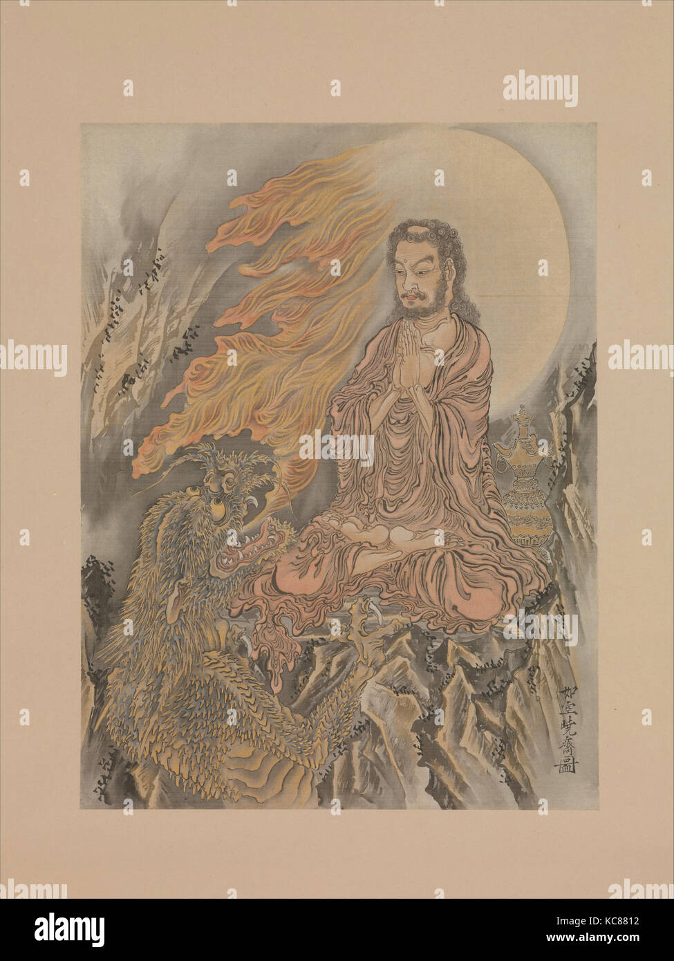 Shakyamuni erobern die Dämonen (Shaka Gōma-zu), Kawanabe Kyōsai, Ca. 1888 Stockfoto