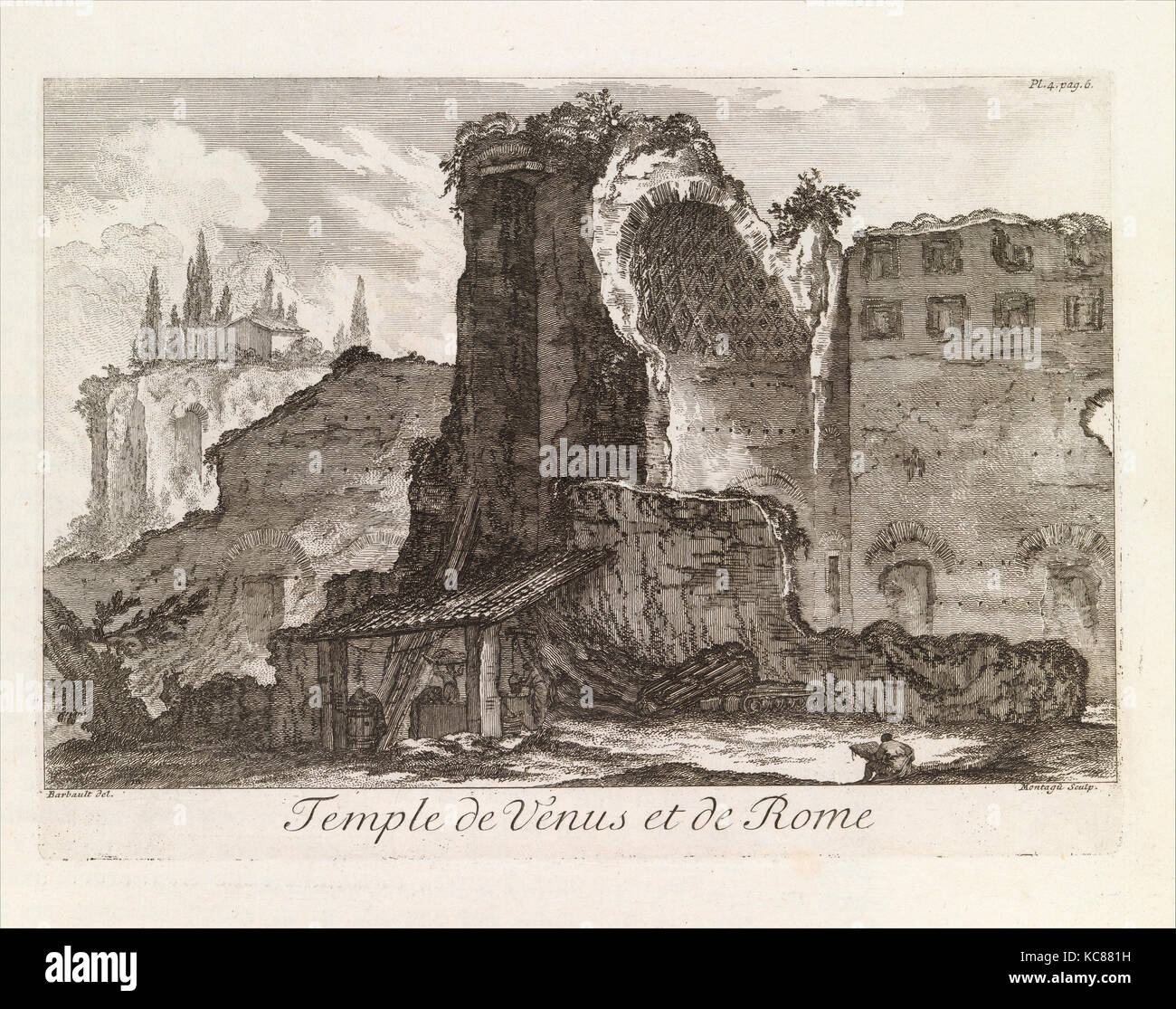 Zeichnungen und Drucke, Drucken, Temple de Venus et de Rome, von Les Plus beaux Denkmäler de Rome Ancienne ou Recueil Stockfoto