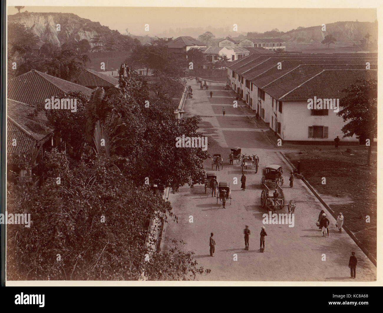 Blick auf die Hauptstraße, Singapur, Unbekannt, 1860 s - 70 s Stockfoto