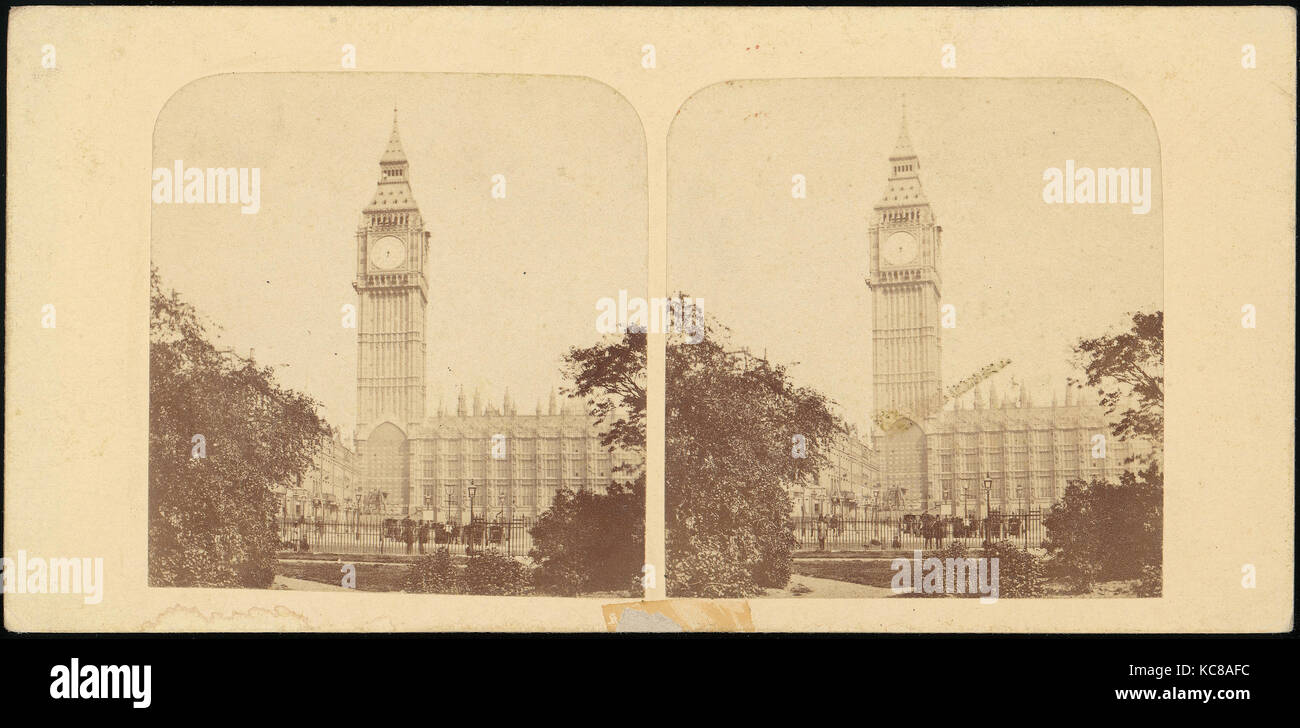 Paar frühen Stereograph Blick auf London, England, Unbekannt, 1850 s - 70 s Stockfoto