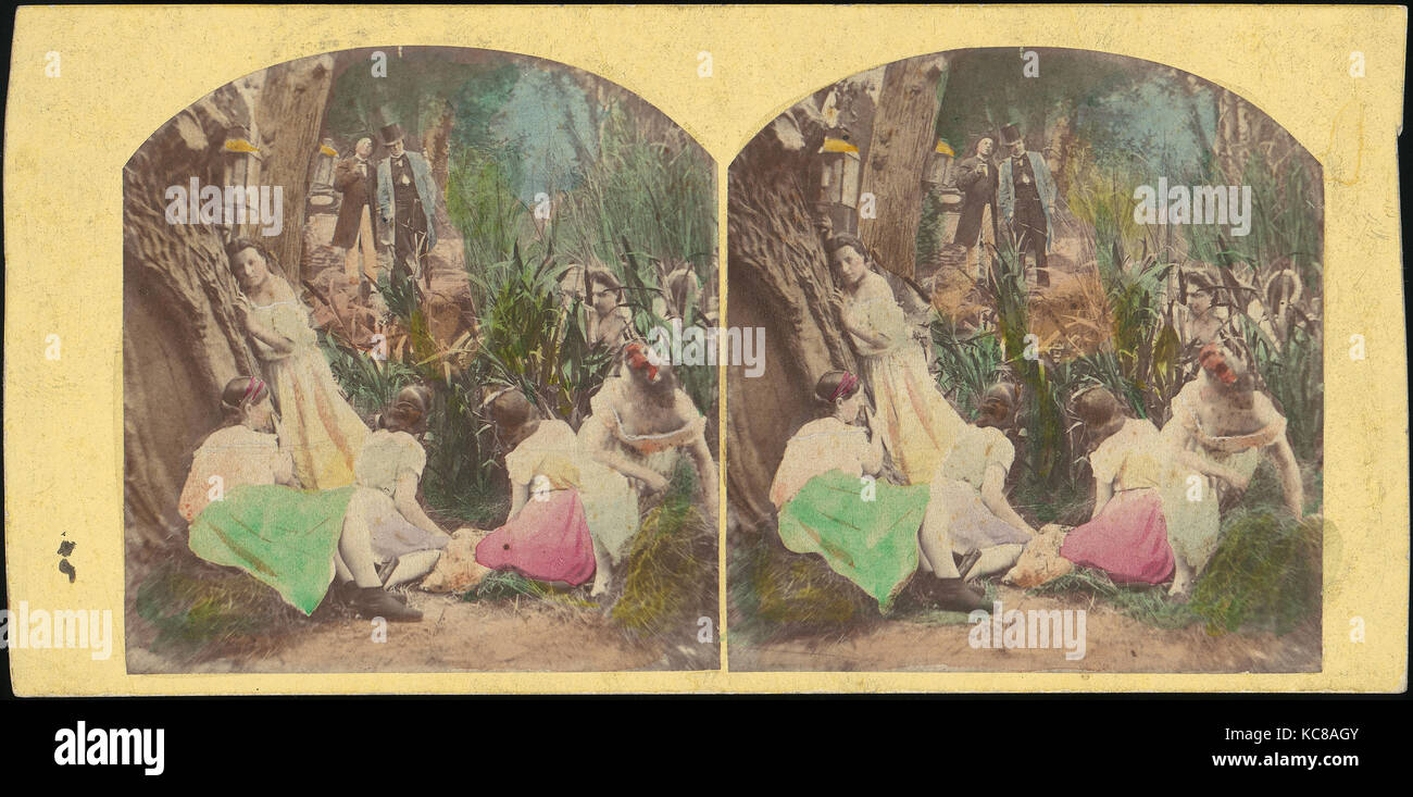 Gruppe von 42 Stereograph Blick auf die London Stereoscopic Company, 1860-1870, viele Hand-Colored zu illustrieren Bücher, Unbekannt Stockfoto