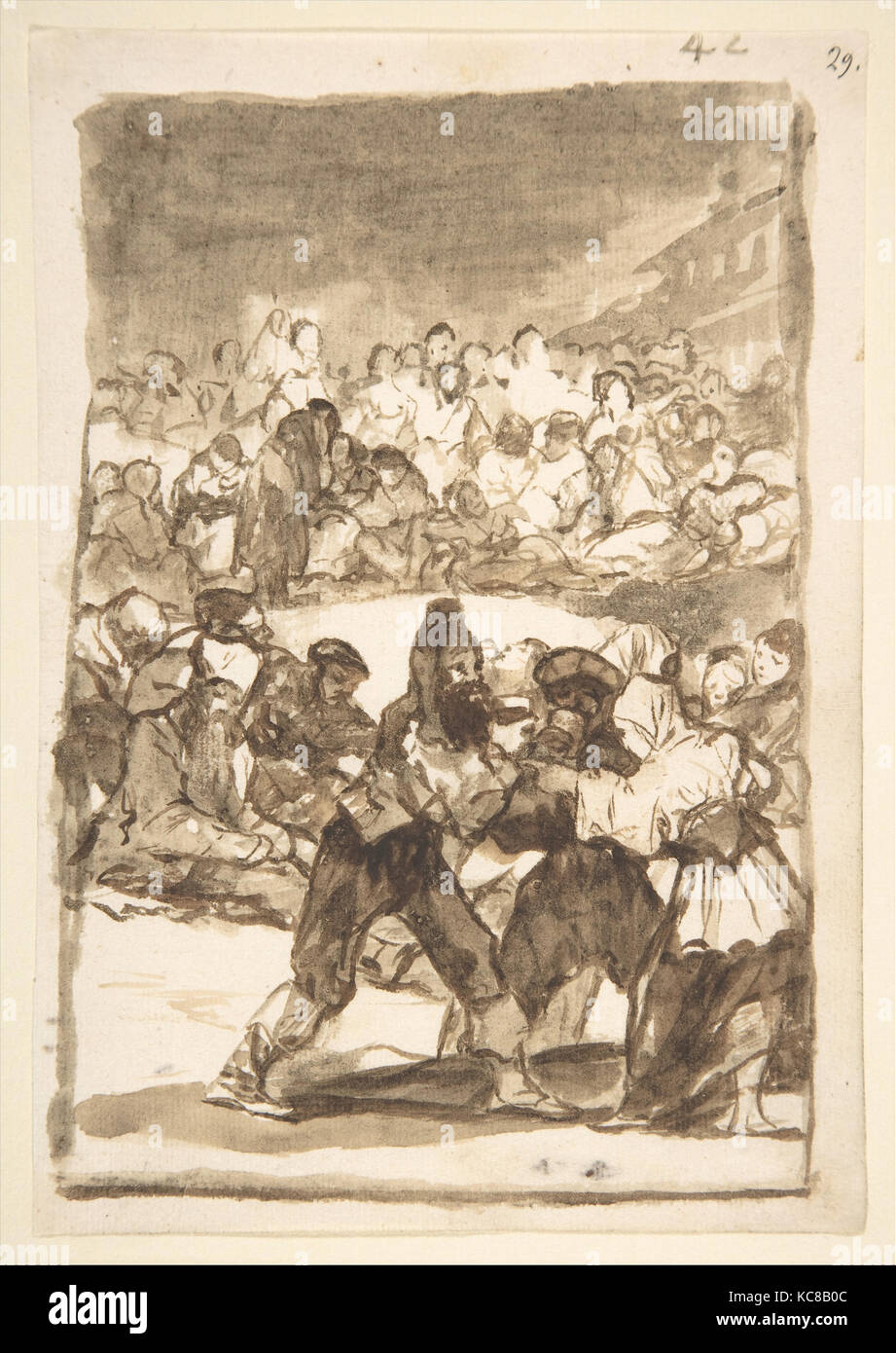 Masse in einen Kreis; Bilder von Spanien Album (F), Seite 42, Goya, 1812-23. Stockfoto