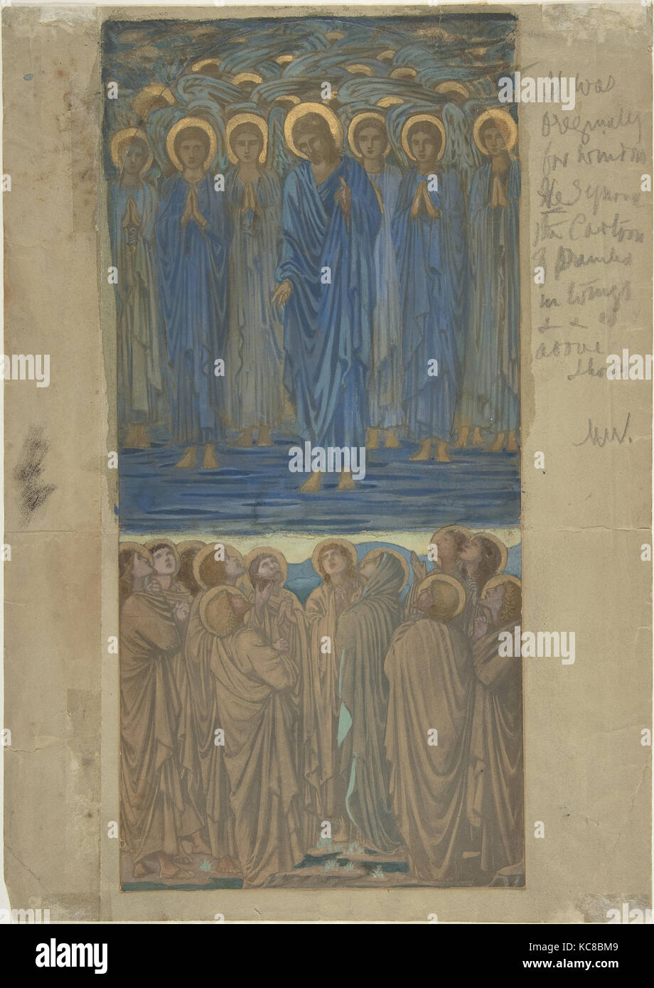 Himmelfahrt Christi (Apostelgeschichte I, 1 - 9): Studie für Buntglasfenster, Sir Edward Burne-Jones, Ca. 1875 - 84 Stockfoto