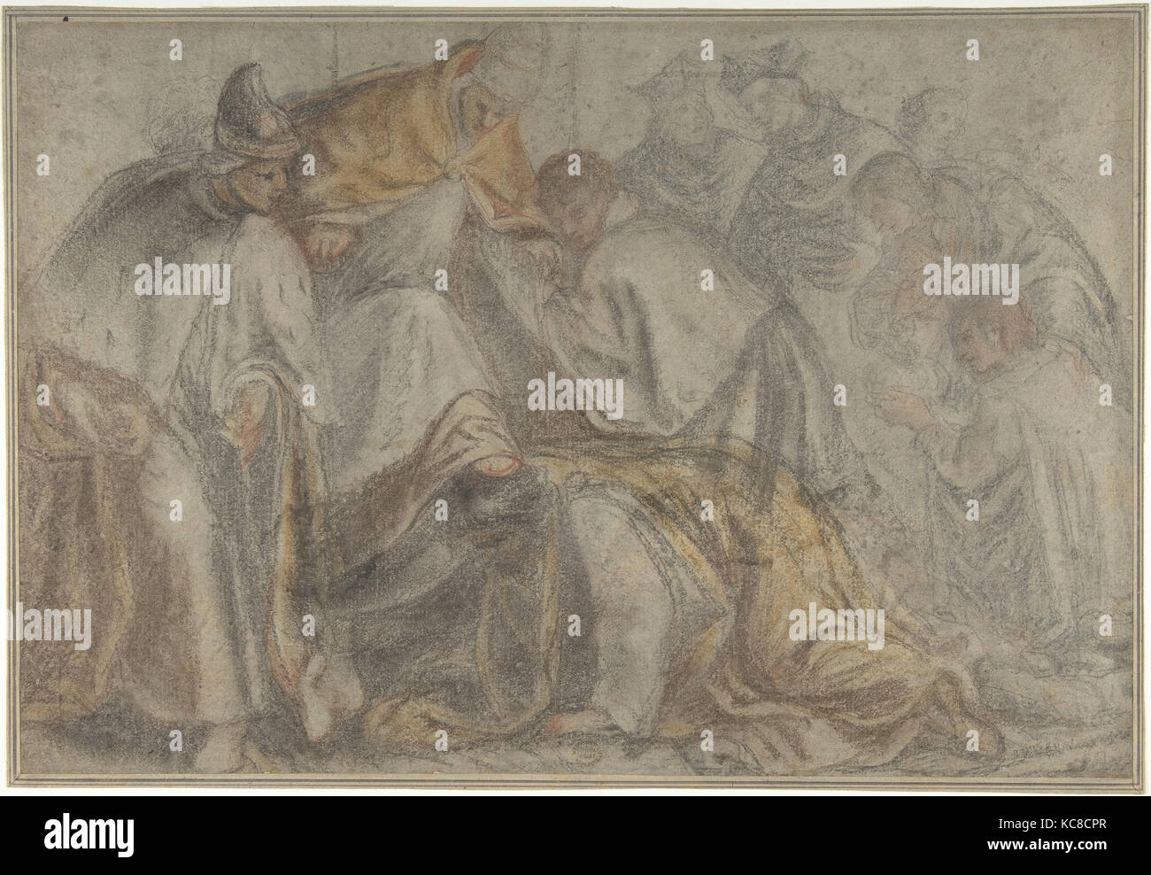 Der Kaiser Friedrich Barbarossa an Papst Alexander III. in Anwesenheit von ein Doge Pietro Malombra, 1556 - 1618 Stockfoto