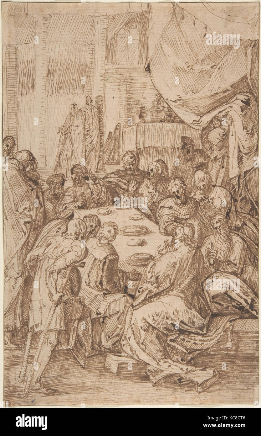 Das letzte Abendmahl, den Meister der Egmont Alben, 16. Jahrhundert Stockfoto