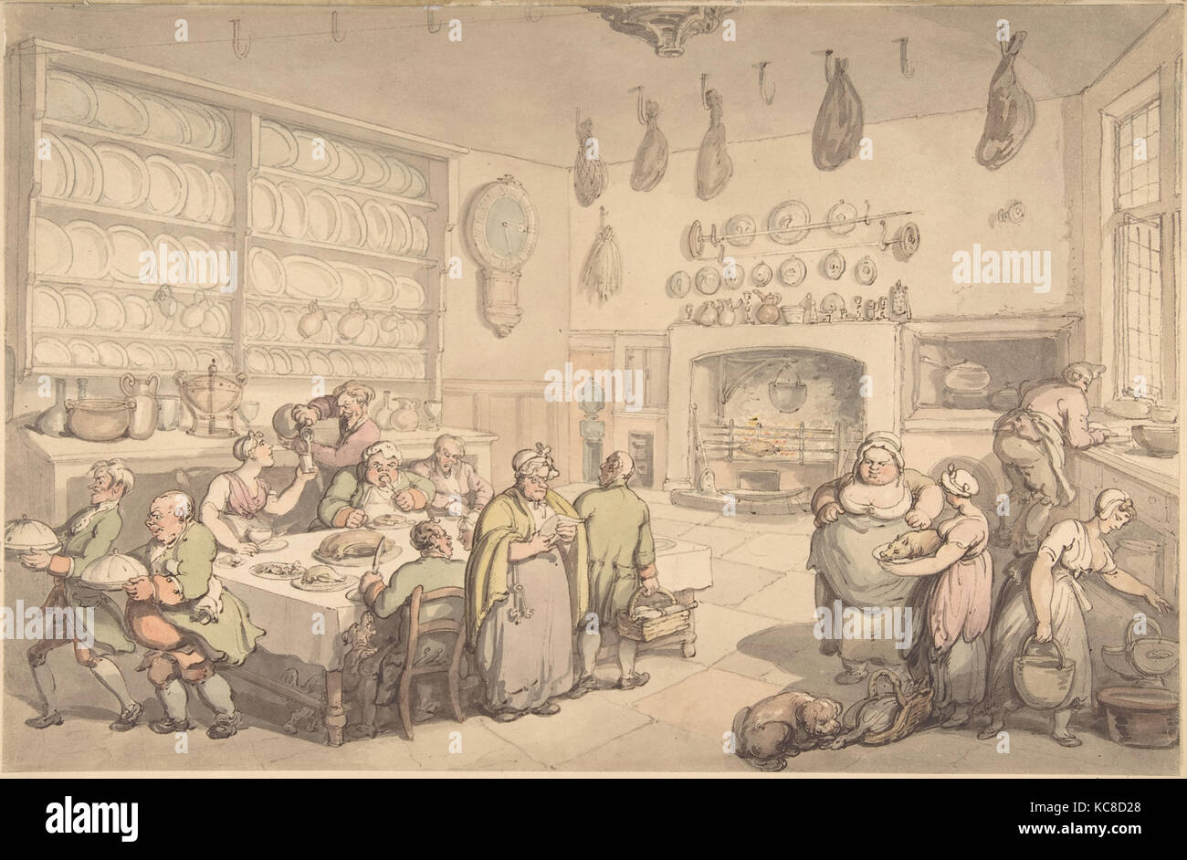 Der Squire Küche, Thomas Rowlandson, Ende des 18. Anfang des 19. Jahrhunderts Stockfoto