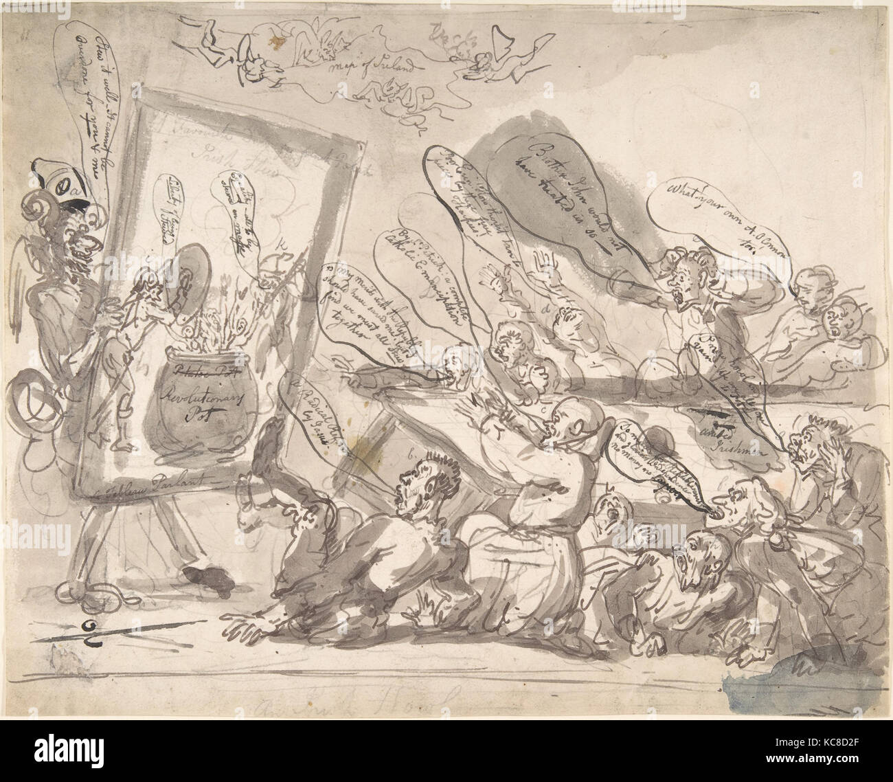 Eine irische Heulen, zurückzuführen auf Thomas Rowlandson, Ca. 1799 Stockfoto