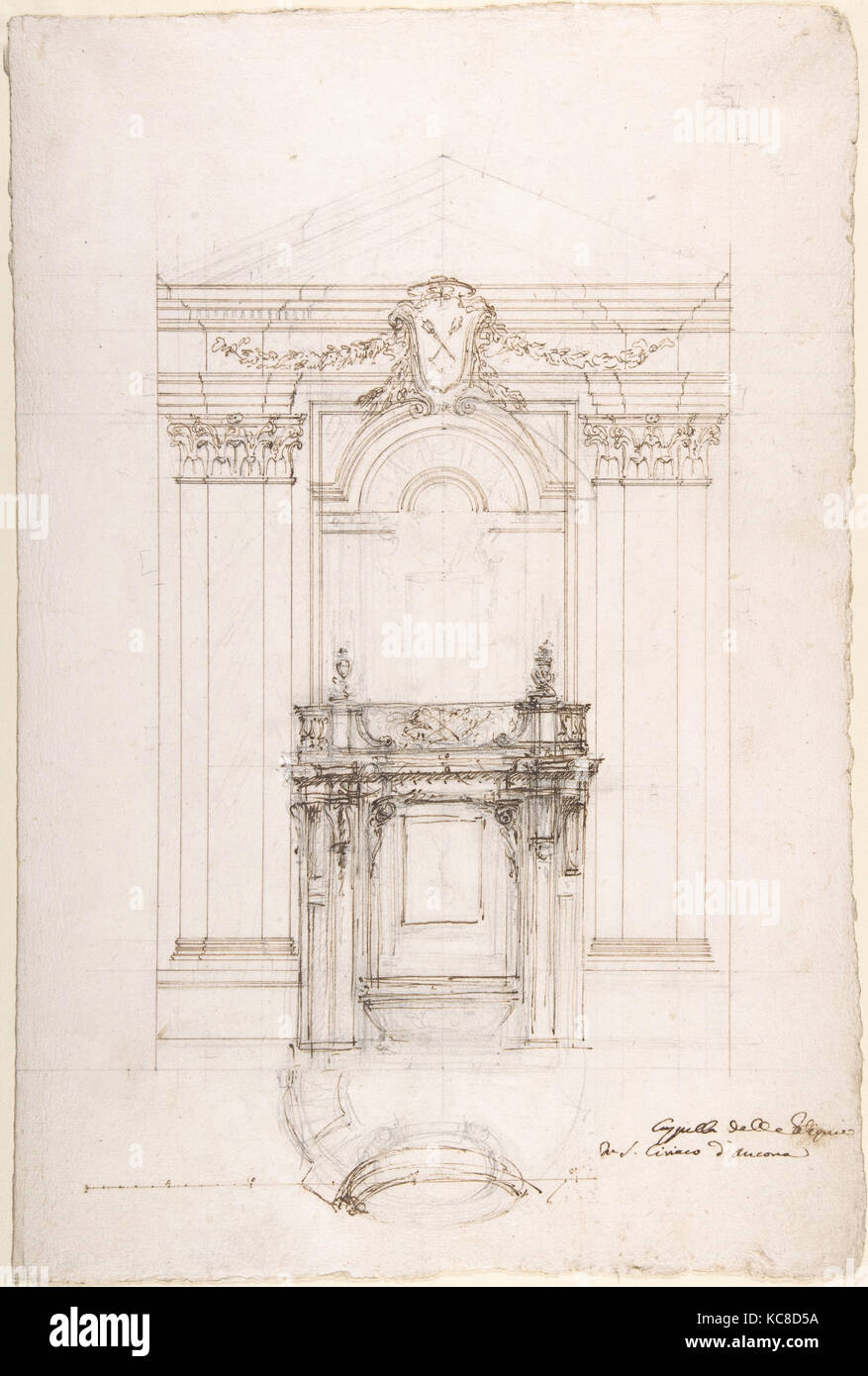 Projekt für eine Kapelle in der Kirche von San Ciriaco, Ancona, Luigi Vanvitelli, 1700 - 1773 Stockfoto