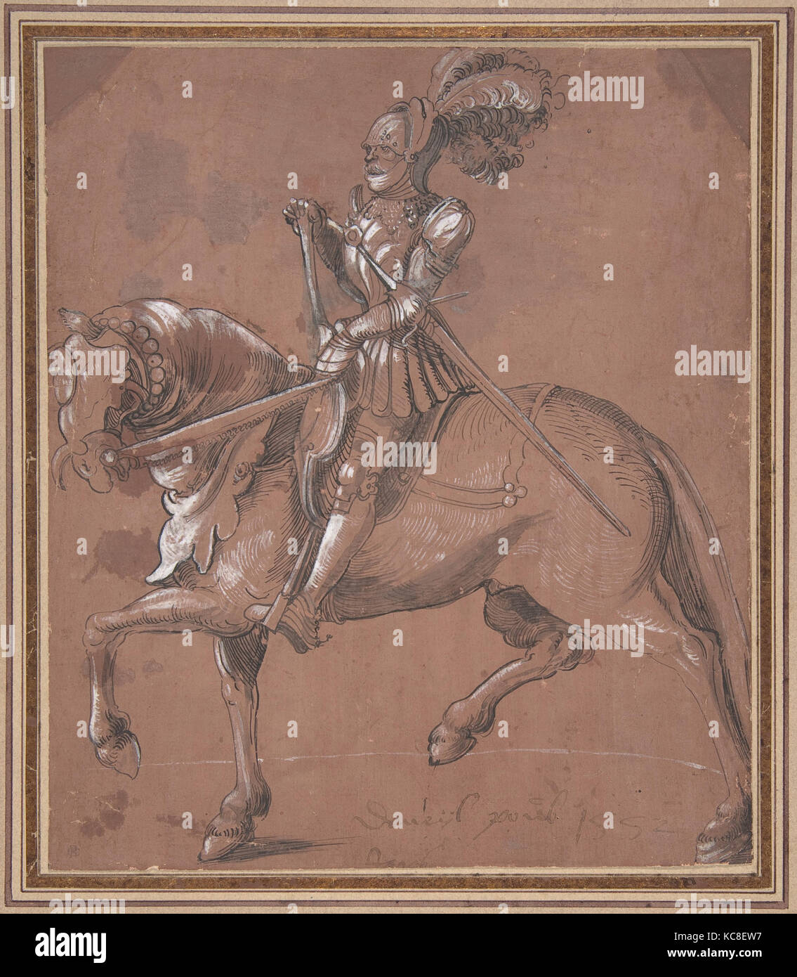 Ritter zu Pferd, Anonym, Deutsche, 16. Jahrhundert, Ca. 1520 Stockfoto