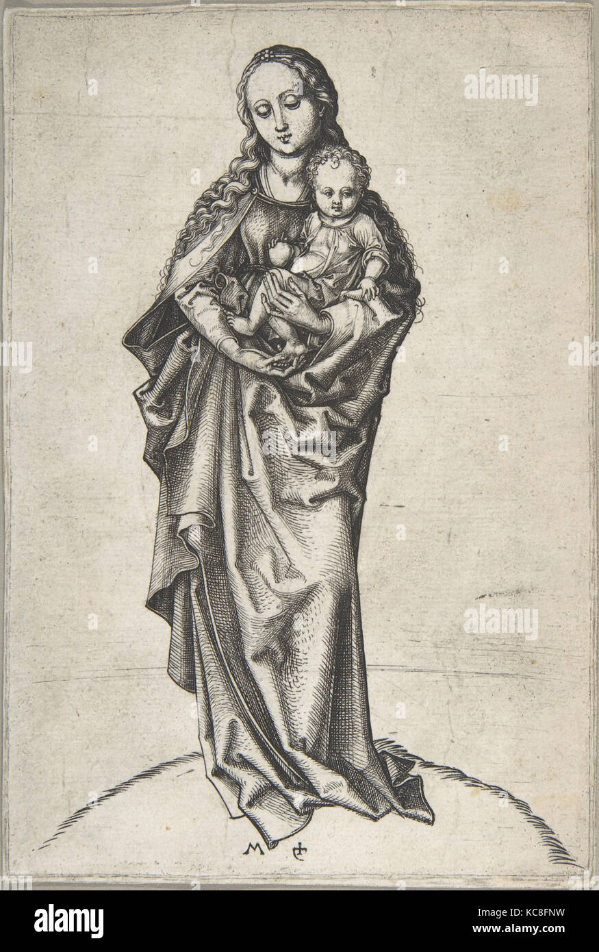 Jungfrau und Kind mit einem Apple, Martin Schongauer, Ca. 1475 Stockfoto