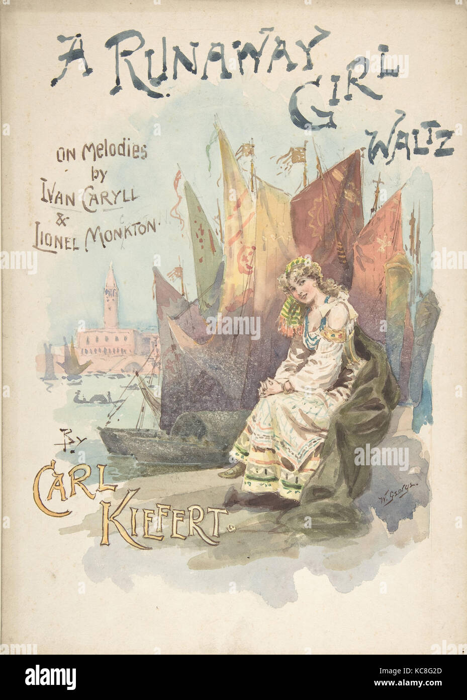 Design für Musik: eine außer Kontrolle geratene Mädchen Walzer, W. George, 1898 Stockfoto