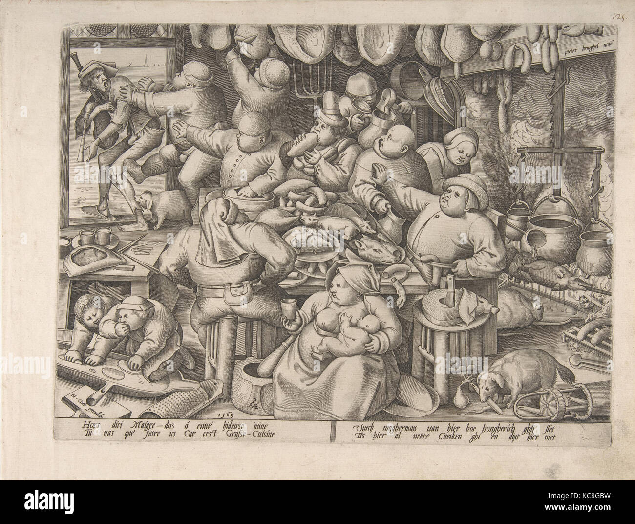Das Fett Küche, nach Pieter Brueghel der Ältere, 1563 Stockfoto