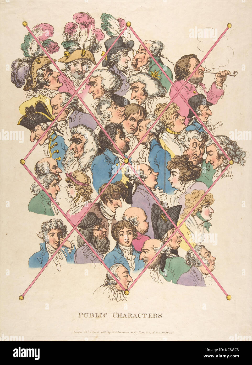 Öffentliche Zeichen, Thomas Rowlandson, 1. April 1801 Stockfoto