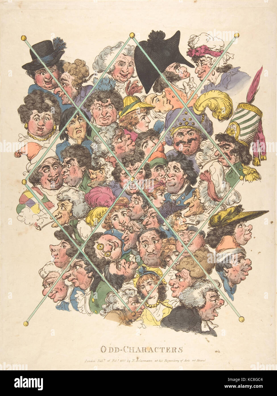 Seltsame Zeichen, Thomas Rowlandson, 16. Februar 1801 Stockfoto