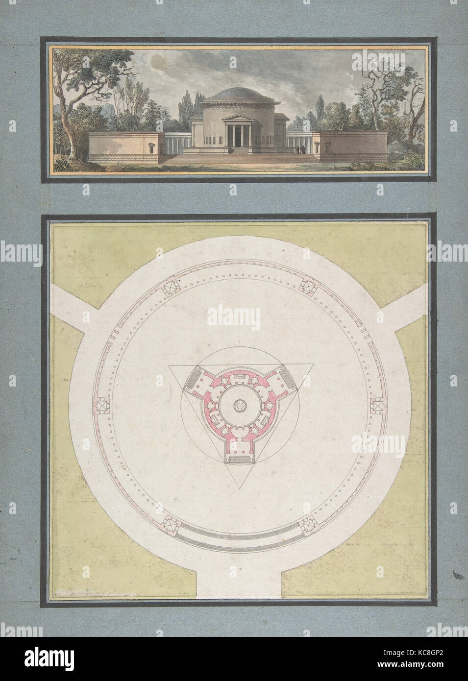 Projekt für ein Tempel für die Dreifaltigkeit, Elevation und Planen, Jean Nicolas Sobre, Ca. 1783 Stockfoto