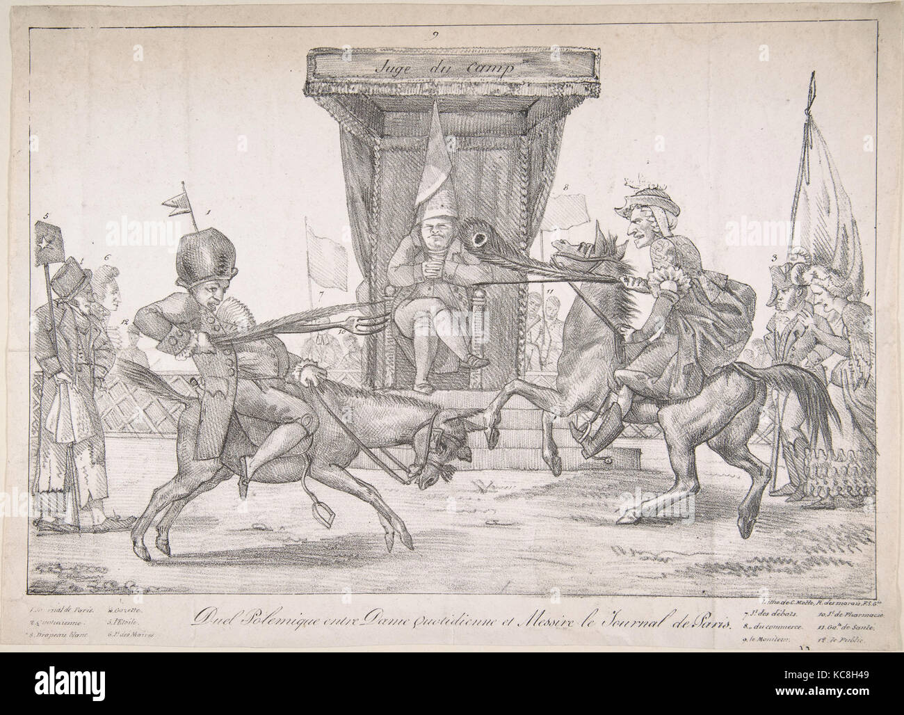 Polemische Duell zwischen Lady Quotidienne und Sir Journal de Paris, Eugène Delacroix, 1821 Stockfoto