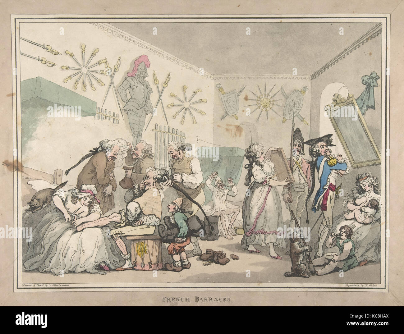 Französische Kasernen, Thomas Rowlandson, 12. August 1791 Stockfoto