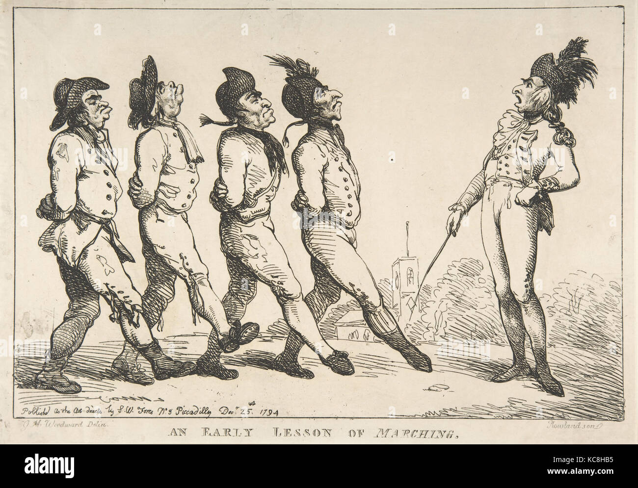 Eine frühe Lektion von Marschieren, Thomas Rowlandson, 24 Dezember, 1794 Stockfoto