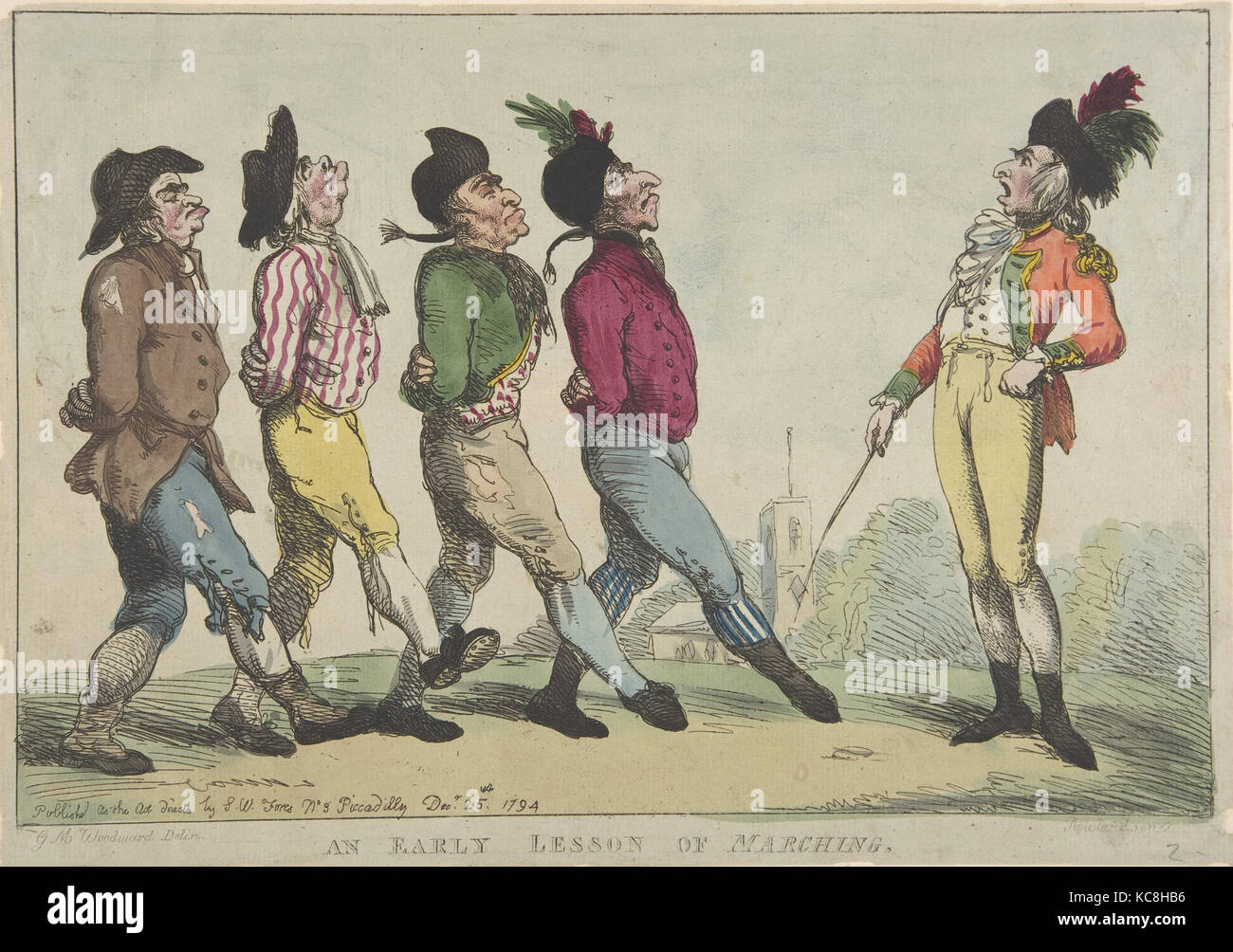 Eine frühe Lektion von Marschieren, Thomas Rowlandson, 24 Dezember, 1794 Stockfoto