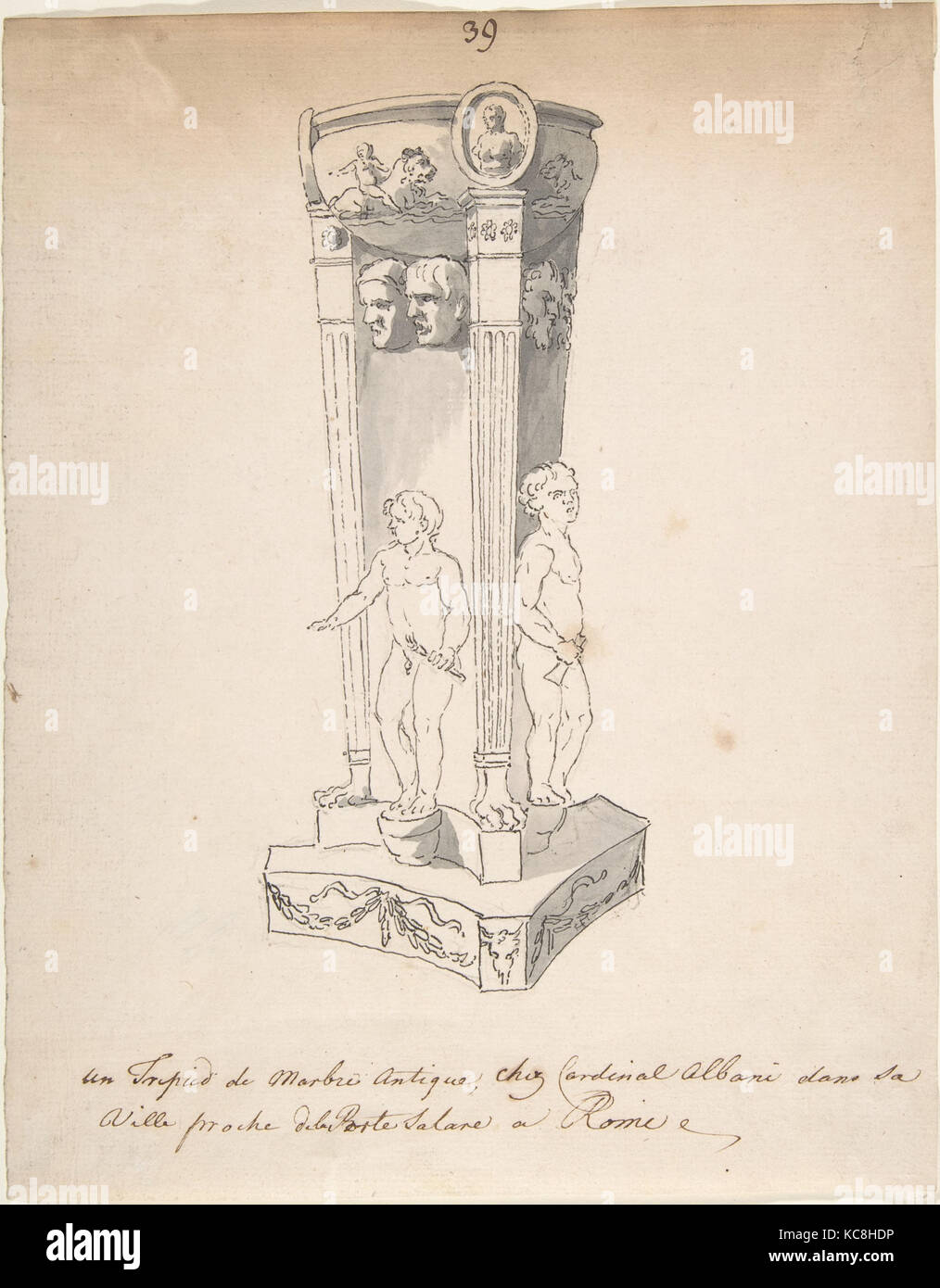 Zeichnung der antiken Stativ, Anonym, Französisch, 18. Jahrhundert Stockfoto