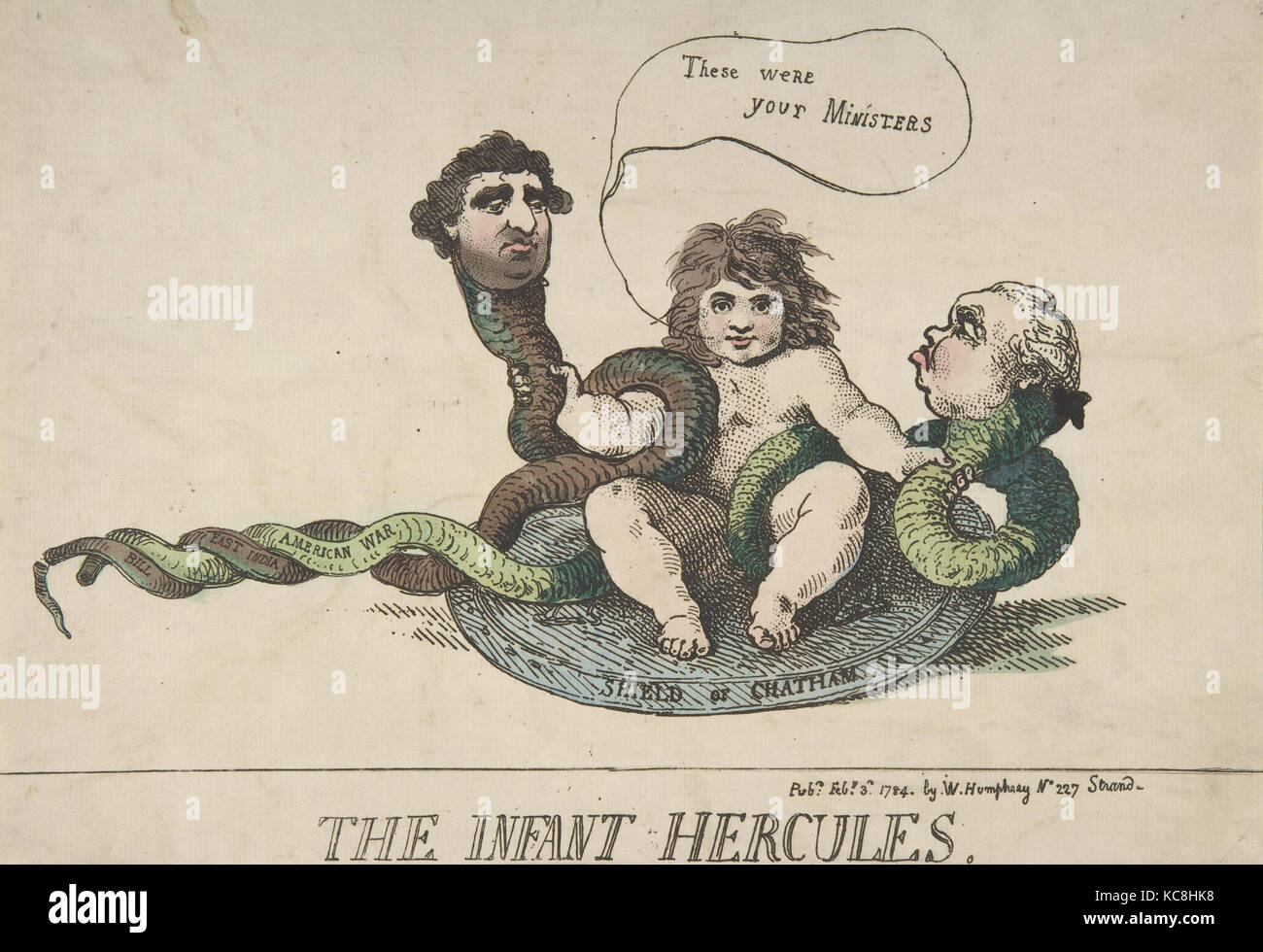 Der Säugling Herkules, Thomas Rowlandson, 3. Februar 1784 Stockfoto