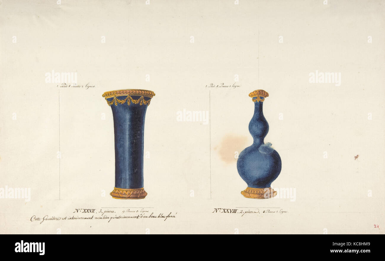 Design für zwei Vasen, Anonym, Französisch, 18. Jahrhundert, Ca. 1770 - 85 Stockfoto
