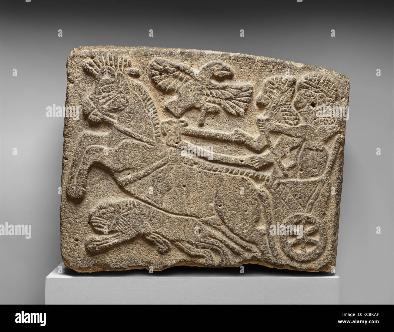 Orthostat Erleichterung: Lion-jagd Szene, Ca. 9. Jahrhundert v. Chr. Stockfoto