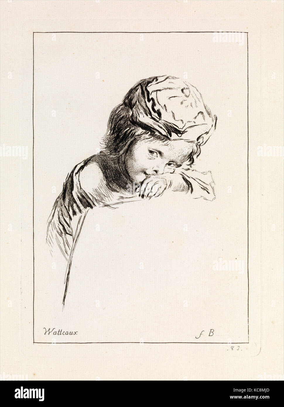 Zeichnungen und Drucke, Buchen, Zahlen de Differents caracteres de Paysages. . . In Band I, Künstler, Verleger, Antoine Watteau Stockfoto