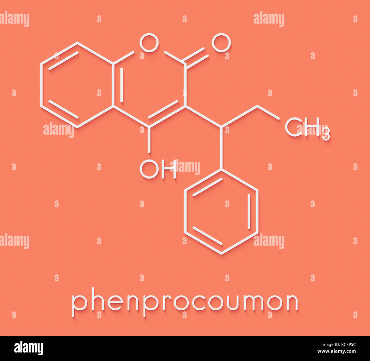 Phenprocoumon gerinnungshemmende Medikament Molekül (VitaminK