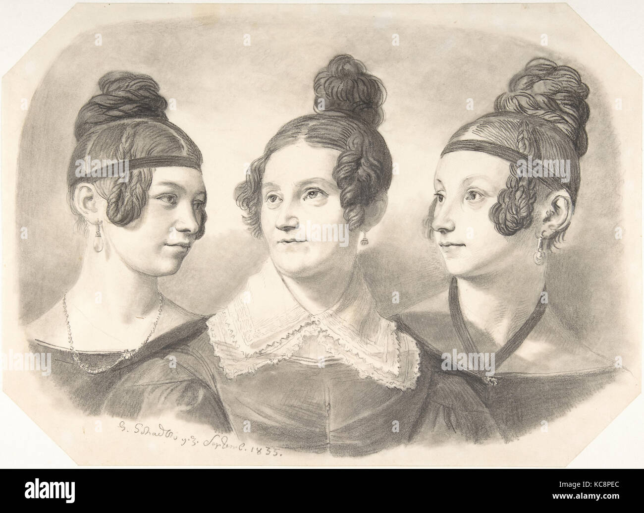 Portrait von Frau von Oppen und ihre zwei Töchter, Johann Gottfried Schadow, 1835 Stockfoto