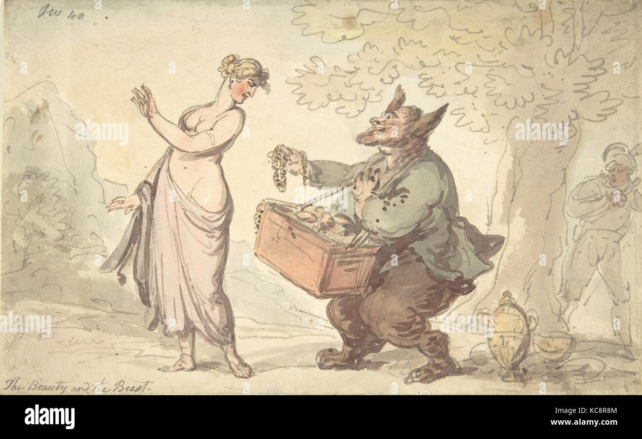 Die Schöne und das Biest, zurückzuführen auf Thomas Rowlandson, 18. - 19. Jahrhundert Stockfoto