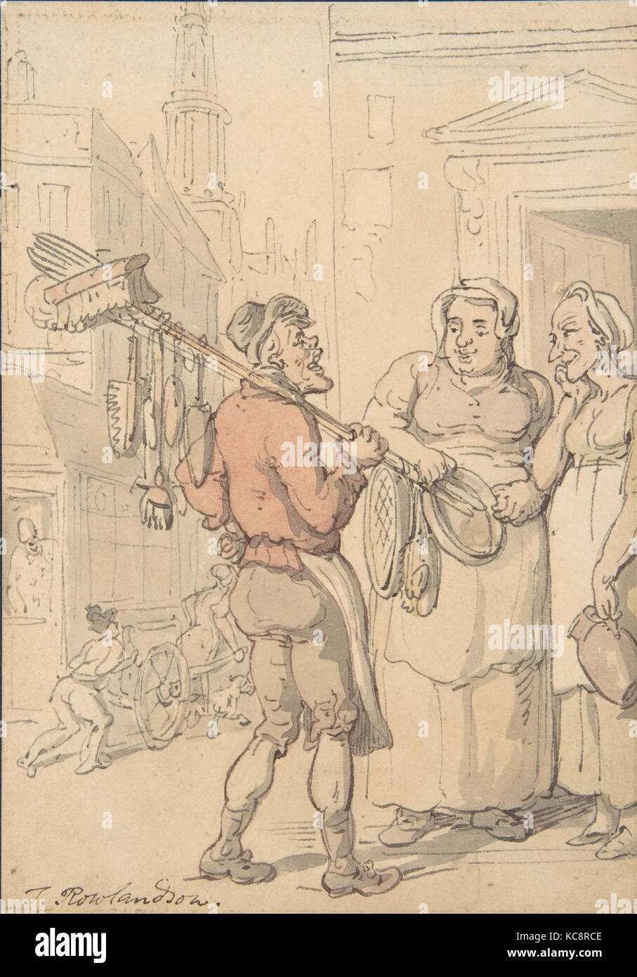 Street Scene: Hersteller von Bürsten, Thomas Rowlandson, 1780 - 1827 Stockfoto