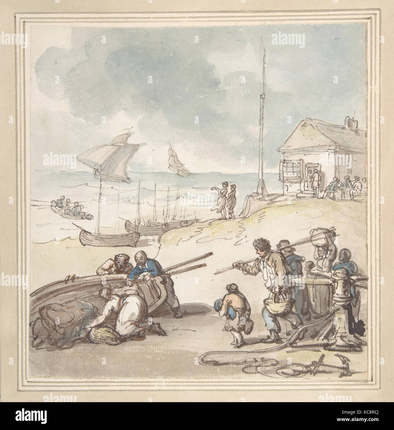 Die Zahlen, die die Küste, Thomas Rowlandson, Ende des 18. Anfang des 19. Jahrhunderts Stockfoto