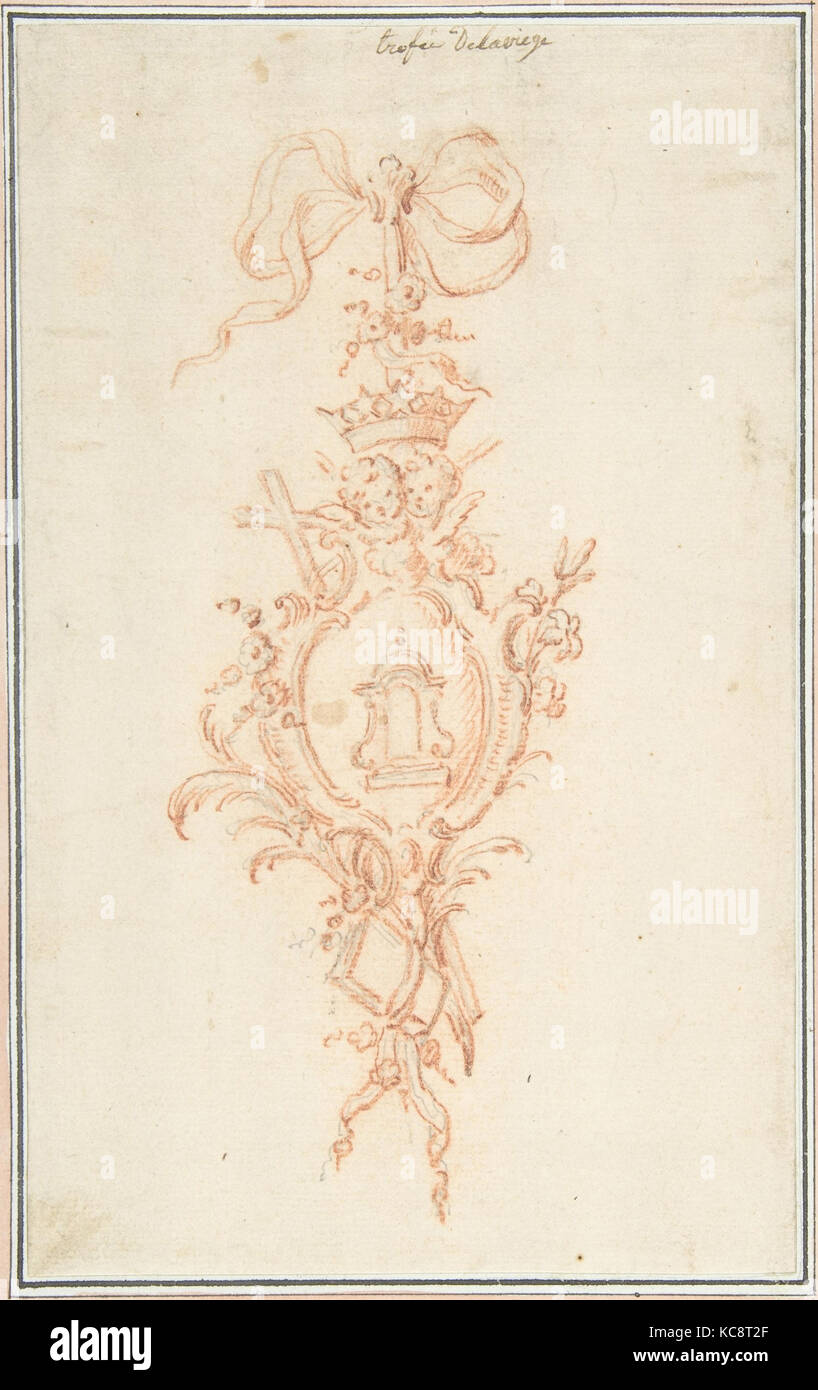 Design für Trophy, n.d., Rote Kreide über Graphit underdrawing, 9 x 5 9/16-in. (22,9 x 14,1 cm.), René Charpentier (Französisch Stockfoto