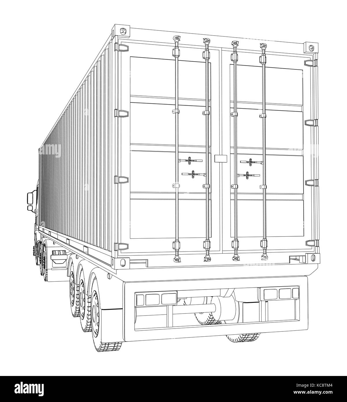 Nach Container Lkw Logistik Stock Vektor