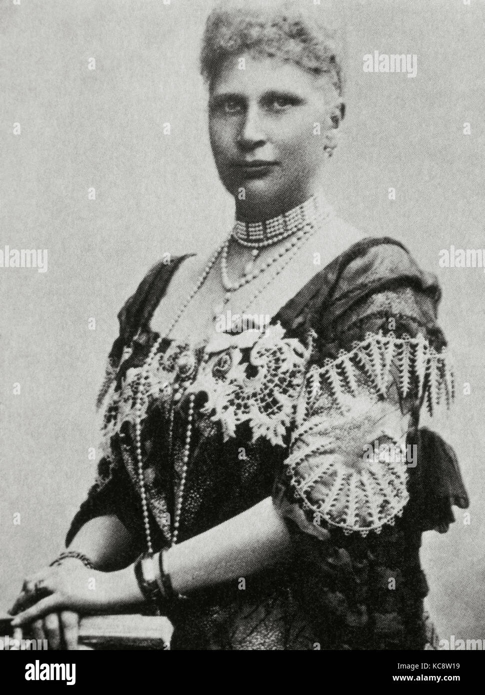 Louise von Schweden (1851-1926) Königin von Dänemark als die Frau von König Friedrich VIII. Portrait. fotografie. Stockfoto