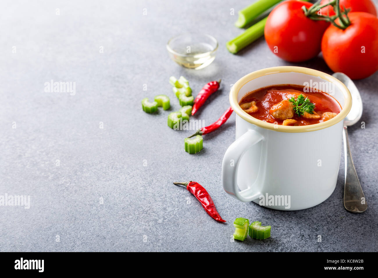 Hausgemachten Tomatensuppe Stockfoto