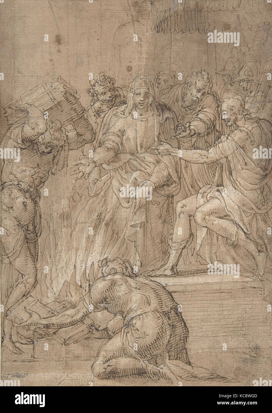 Die Cumaean Sibyl vor tarquin die Stolze, Niccolò dell'Abate, 16. Jahrhundert Stockfoto