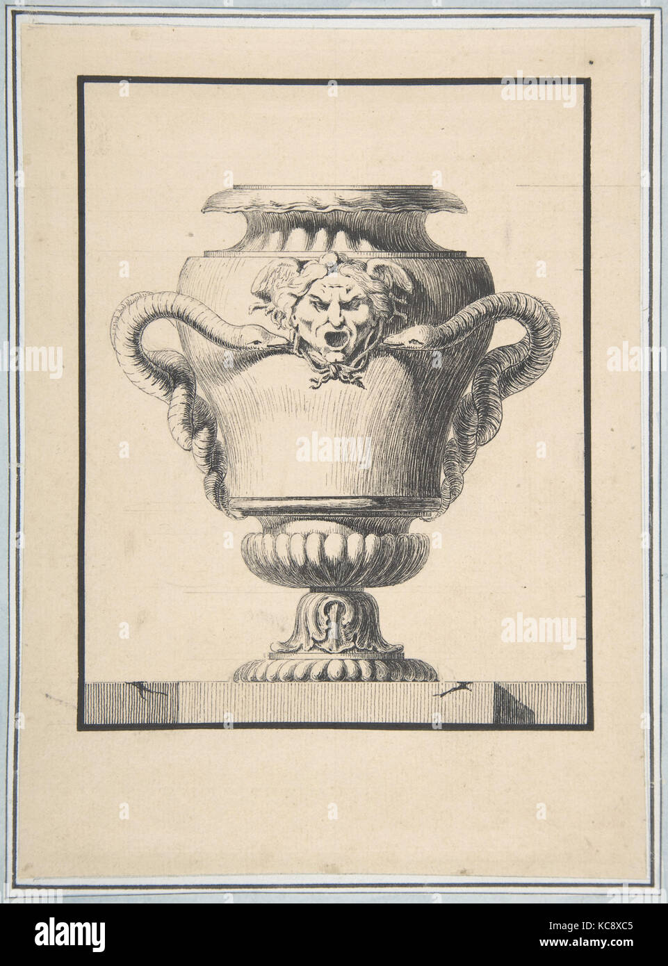 Design für eine Vase, Feder und schwarzer Tinte über Graphit underdrawing, 8 3/8 x 6 3/16 in. (21,3 x 15,7 cm), L.N. Percenet (Französisch, geboren Stockfoto