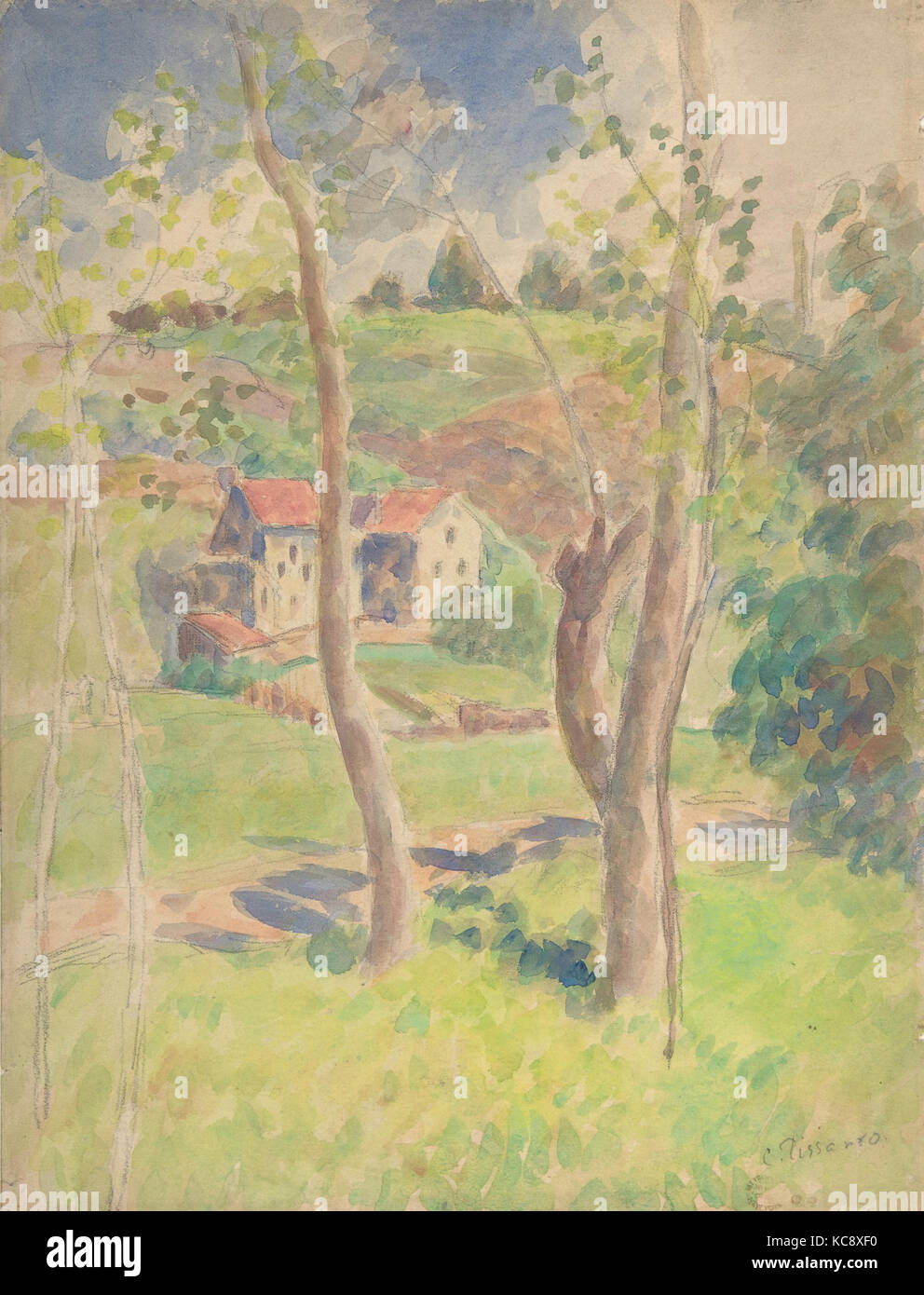 Landschaft, Camille Pissarro, zweite Hälfte 19. Jahrhundert Stockfoto
