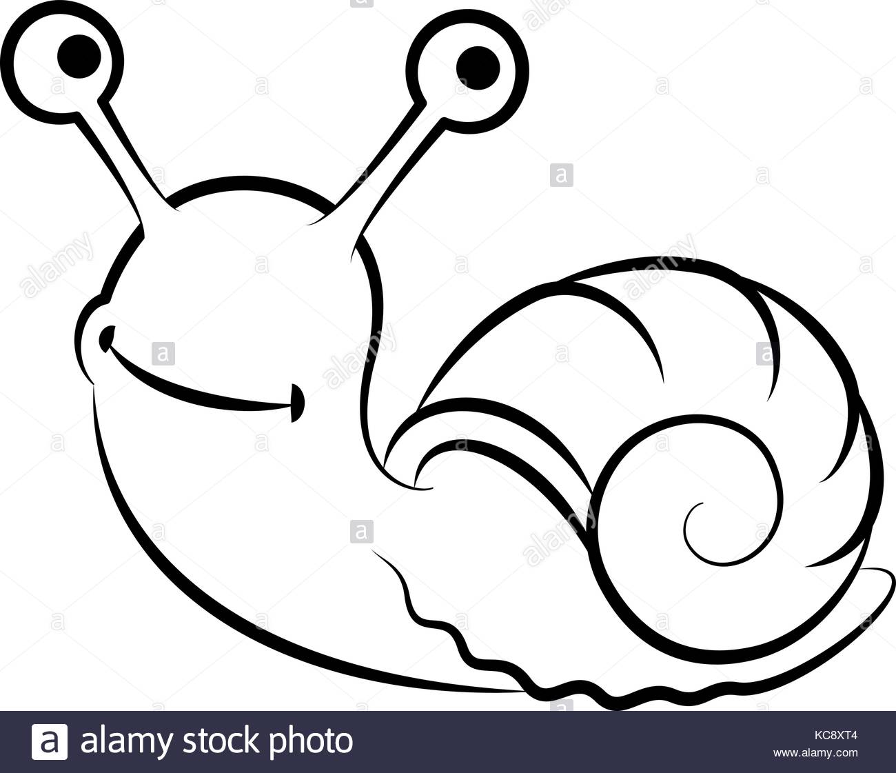 Schnecke Cartoon Zeichnung. Vector Illustration eines niedlichen